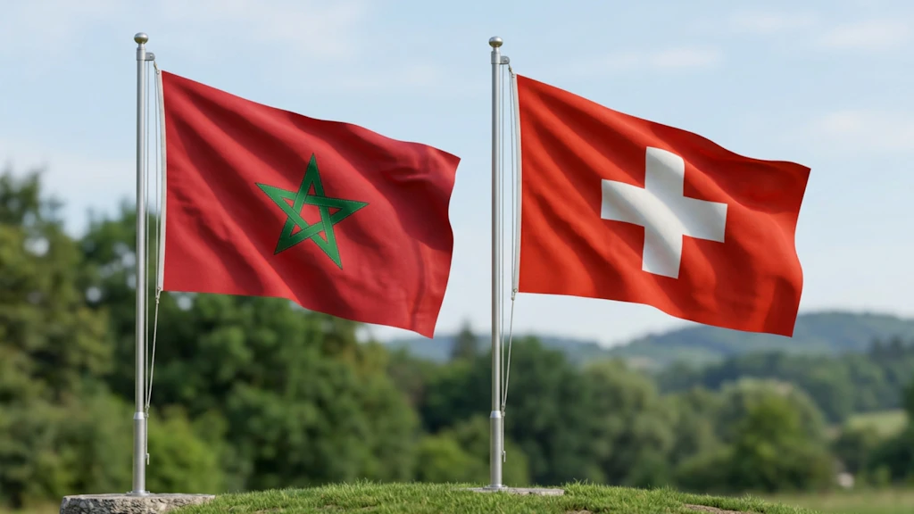 Drapeaux suisse et maroc